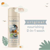 Nala's Baby Original Body Wash & Shampoo | Award-winning | 99% Natural | Dermatologically-tested and Paediatrician-approved | Tear-Free | Nourishing Oat and Shea Butter | Vegan | 200ml | Nalas Baby