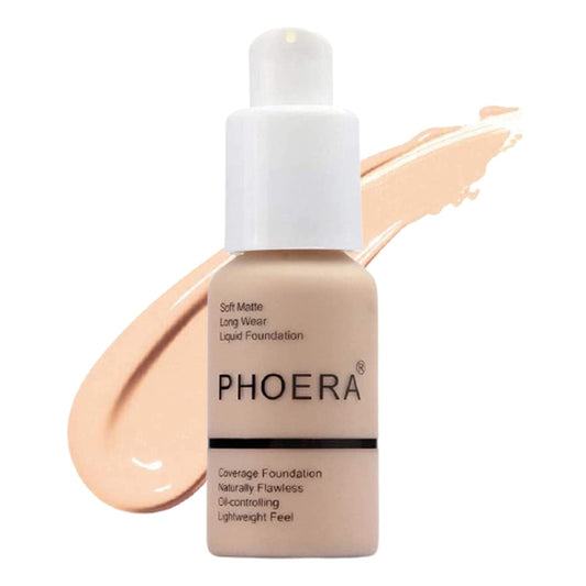 Glamza PHOERA Foundation Concealer Makeup Full Coverage Matte Brighten Long Lasting UK (102 NUDE)