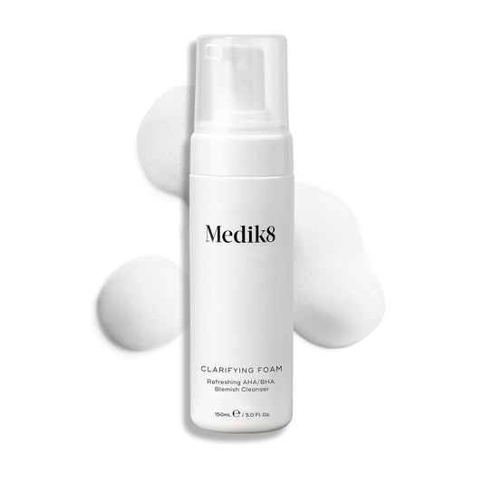 Medik8 Clarifying Foam - Exfoliating AHA/BHA Facial Cleanser - Purifying, Decongesting & Anti-Imperfection - Hydrates & Smooths - Blemish-Prone Skin