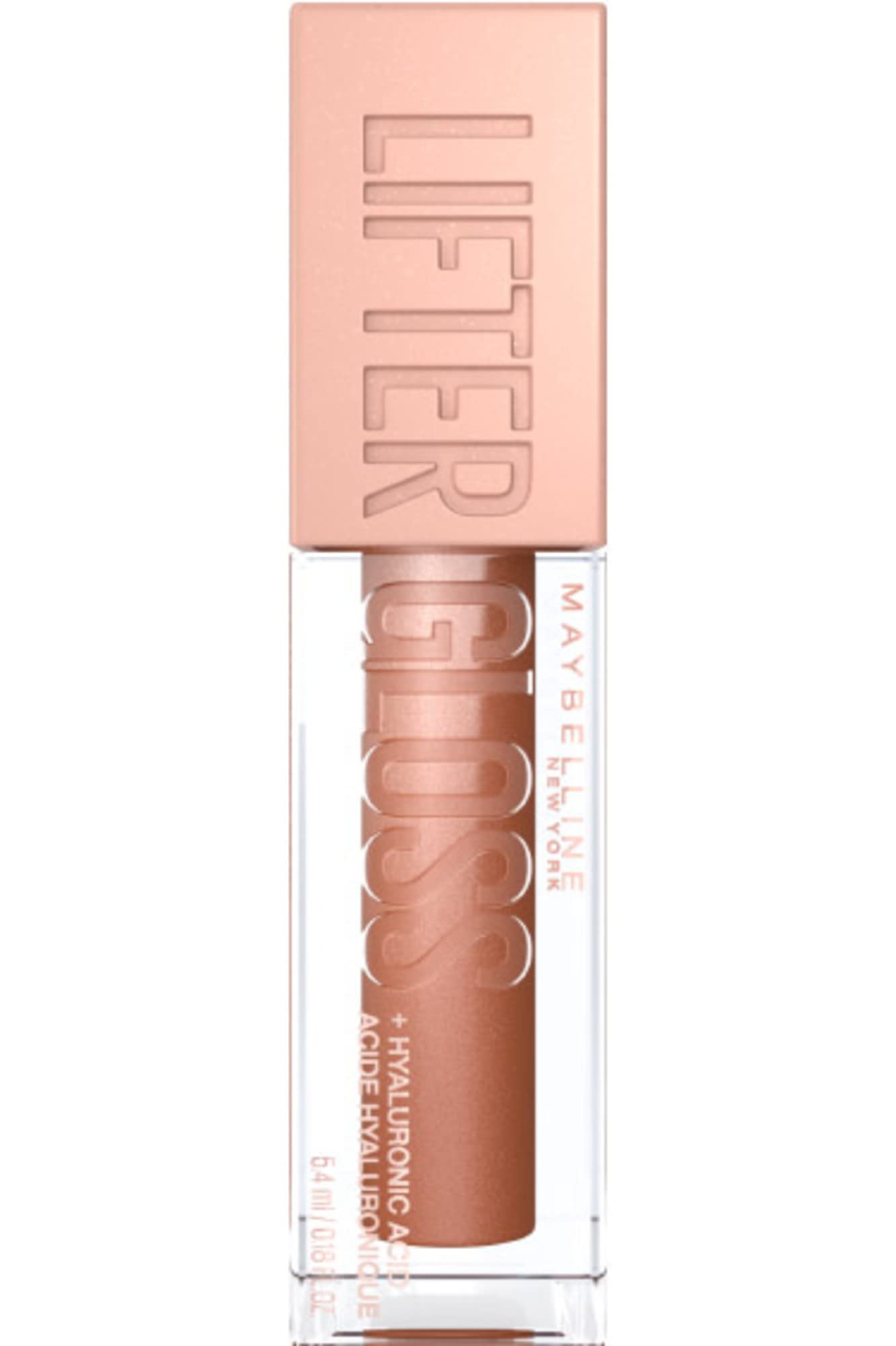 Maybelline Lifter Gloss Bronzed Lip Gloss, Lasting Hydration Formula With Hyaluronic Acid, Non Sticky, 018 Bronze
