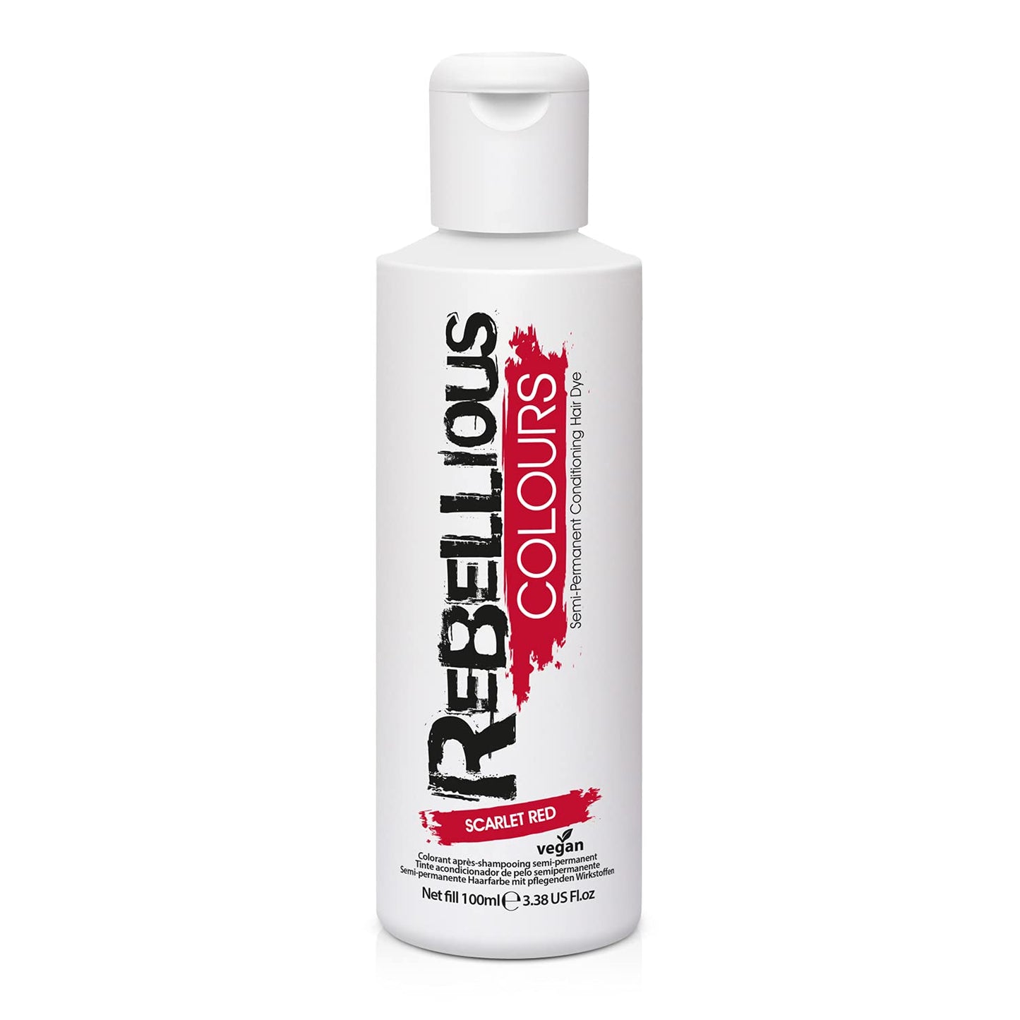 Rebellious Colour Semi Permanent Hair Dye Conditioning vegan cruelty free direct hair colour application 300ml (Scarlet Red)