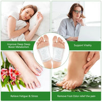 Jijizhazha 70 Pcs Natural Ingredients Detox Foot Patches,Organic Bamboo Vinegar Detox Foot Pads Improves Sleep Quality,Easy to Use(Extra Socks)