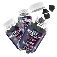 Shilajit Plus Gummies, 200mg Shilajit Extract, 40mg Ashwagandha and 2mg Vitamin B6. Vegan with Elderberry Flavour