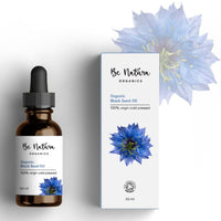 Be Natura Organics Blackseed Oil 50ml - organic coldpressed in Germany, premium Egyptian black cumin seeds (Nigella sativa) oil - high content of linoleic acid