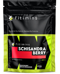 Schisandra Berry 500mg | High Strength Schisandra Supplement | Schisandrins Berry Extract | Boost Brain Function, Improve Mood, Protect Brain Health | 120 Vegan Capsules | 4-Month Supply | Fitimins