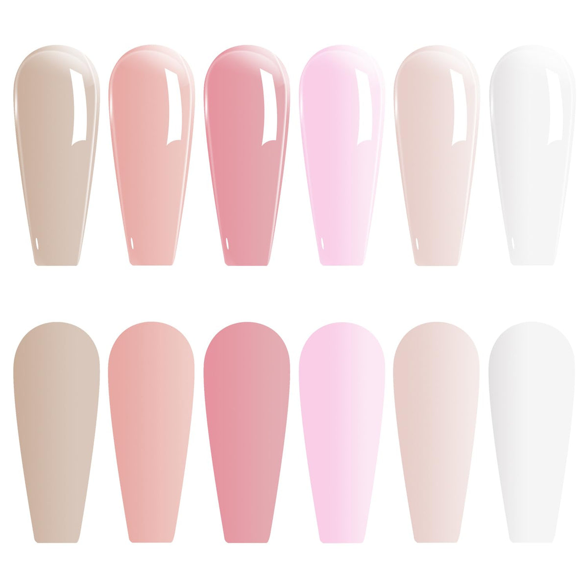 Vishine Nude Gel Polish Kit, Sheer Milky Pink Jelly Transparent Gel Nail Polish UV LED Gel Nail gel Polish Varnish Nail Art DIY Saon 6Pcs 8ML