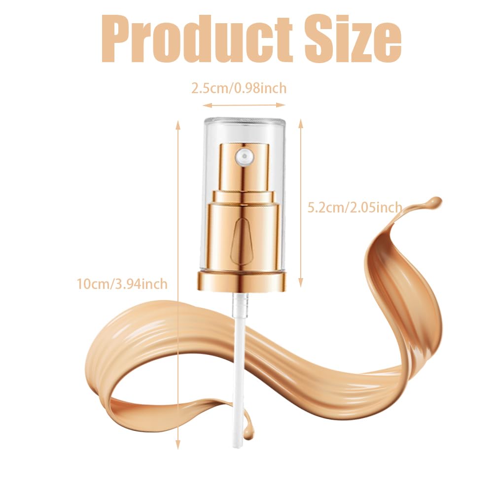 JiuRuLia 4 Packs Foundation Pump Replacement Gold Cosmetic Liquid Pump Plastic Air-less Makeup Pump for Estee Lauder Double Wear Foundation Bottles