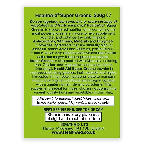 HealthAid SuperGreens Powder, 200 g, Green