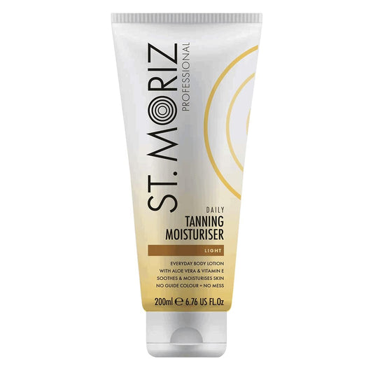 ST. MORIZ St Moriz Professional Daily Tanning Moisturiser with Aloe Vera, Vitamin E, Gradual Vegan Fake Tan, Light(200ml)