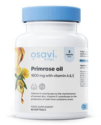 OSAVI Osavi Primrose Oil 1800 mg with Vitamin A & E – 60 Softgels | Cold–Pressed Evening Primrose Oil with GLA, Enriched with Vitamin A & E | Supports Skin Health & Cell Protection