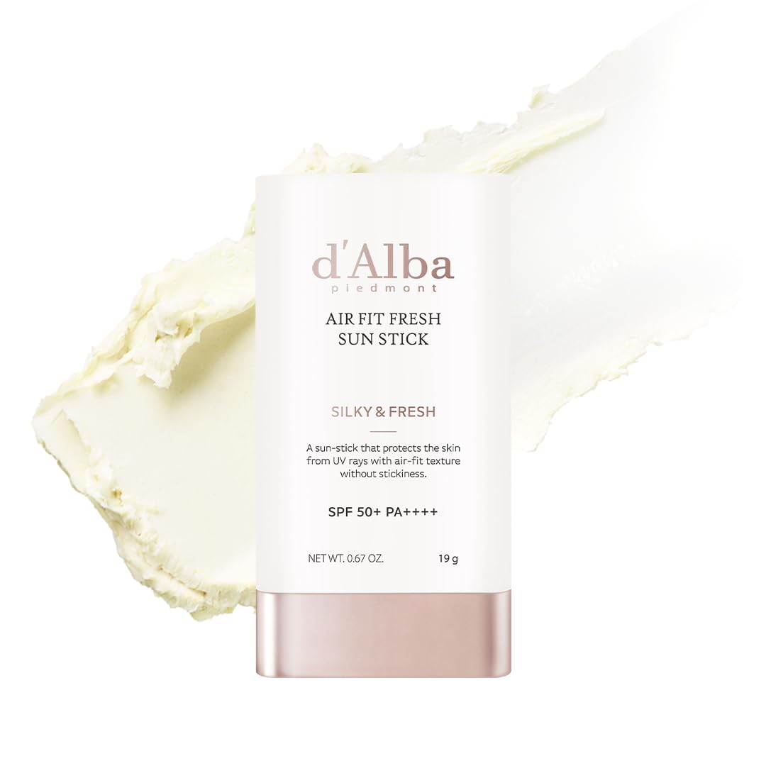 d'alba Piedmont Italian White Truffle Air Fit Fresh Stick SPF 50+ PA++++, Vegan Sunstick, Non-Sticky, Silky Powdery Finish, On-the-Go Sun Protection, Korean Skin Care (19g)