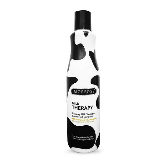 Morfose© | Milk Shampoo | Creamy Milk Therapy Shampoo | for hair and scalp | Parabene free | Suitable for all skin types | Pump | White | 500 ML
