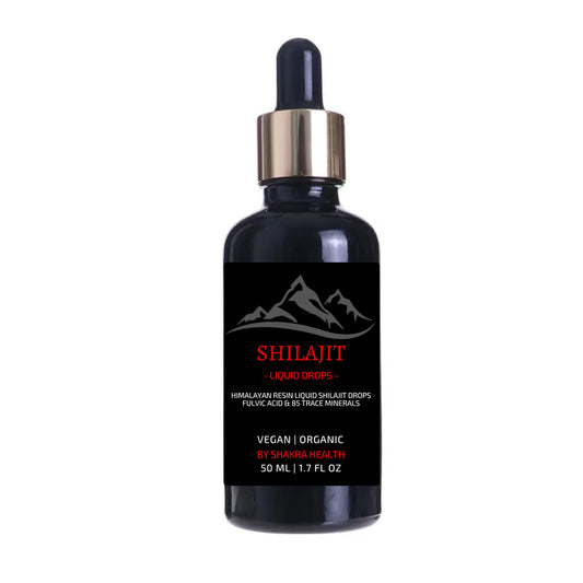 SH SHAKRA HEALTH Himalayan Shilajit Liquid Drops 50ml Potent & Pure with Dropper. Organic, Vegan Fulvic Acid & Natural Trace Mineral Complex for Stamina & Chronic Fatigue