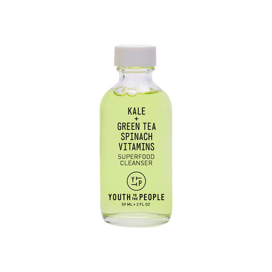 Youth To The People Superfood Cleanser Mini Travel Size - Vegan Face Wash with Spinach, Vitamins C, E + K - Non-Drying Gel Foaming Cleanser for All Skin Types - Clean Beauty (2 oz)