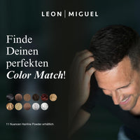 LEON MIGUEL Hair Line Powder – Unisex Hair Repair Make Up – Hair Shadow Make Up - Instantly Covers and Conceals Receding Hairlines, Thinning Hair etc. – Waterproof | 4g (dark grey)