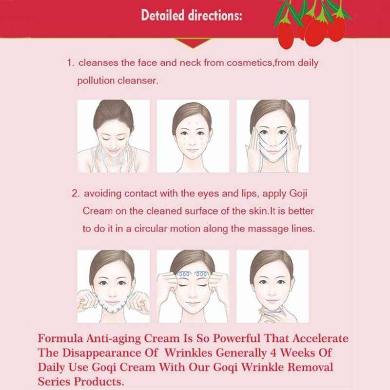 Wolfberry Facial Cream Anti-oxidant improve Tone Face Cream Hyaluronic Acid Moisturizing Anti-aging Firming Goji Berry Cream