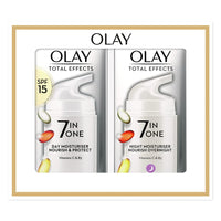 Olay Total Effects Face Cream Skin Care Sets & Kits, Day & Night Cream, Face Moisturiser Pamper Gifts For Women With Vitamin C, B3 and SPF 15, 7in1 Nourish and Protect 2 x 37ml