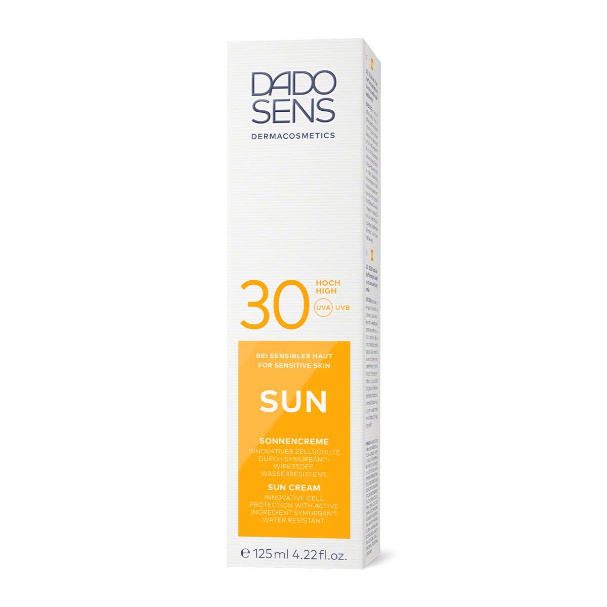 Dado Sens Sun Cream SPF 30 125 ml – Specially developed Sun Protection for Sensitive and Allergy Prone Skin – with High Sun Protection Factor SPF 30