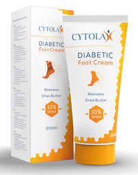 Cytolax Diabetic Foot Cream 200ml | with 10% Urea, Shea Butter, Beeswax | Softens & Moisturises Rough, Hard, Cracked, Callused Feet | Foot Care Cream to Improve Elasticity & Smoothen Skin