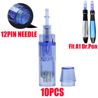 Xkylo Micro Needles Cartridges For Ultima A1 Dr.Pen,Tips For Electric Auto Stamp Derma Pen,9Pin/12Pin/36Pin/42Pin &Nano Neelde Cartridges (12 Pin Needles, 10 Pcs)