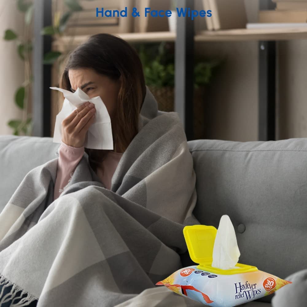 ZOPPER Hayfever Allergy Relief Wipes | Hayfever Wipes | Natural Remedy for Hay Fever -Resealable Pack - Suitable for Face and Hands | Wipes Travel Pack 3 Pack (90 Wipes)