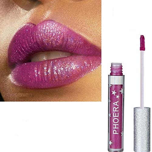 Phoera AquaPurity PHOERA Matte to Glitter Flip Lip Gloss Liquid Lipstick Waterproof Glossier Long Lasting Kiss Proof Metallic Sparkle Lips Makeup Moisturiser (110 SURRELL)