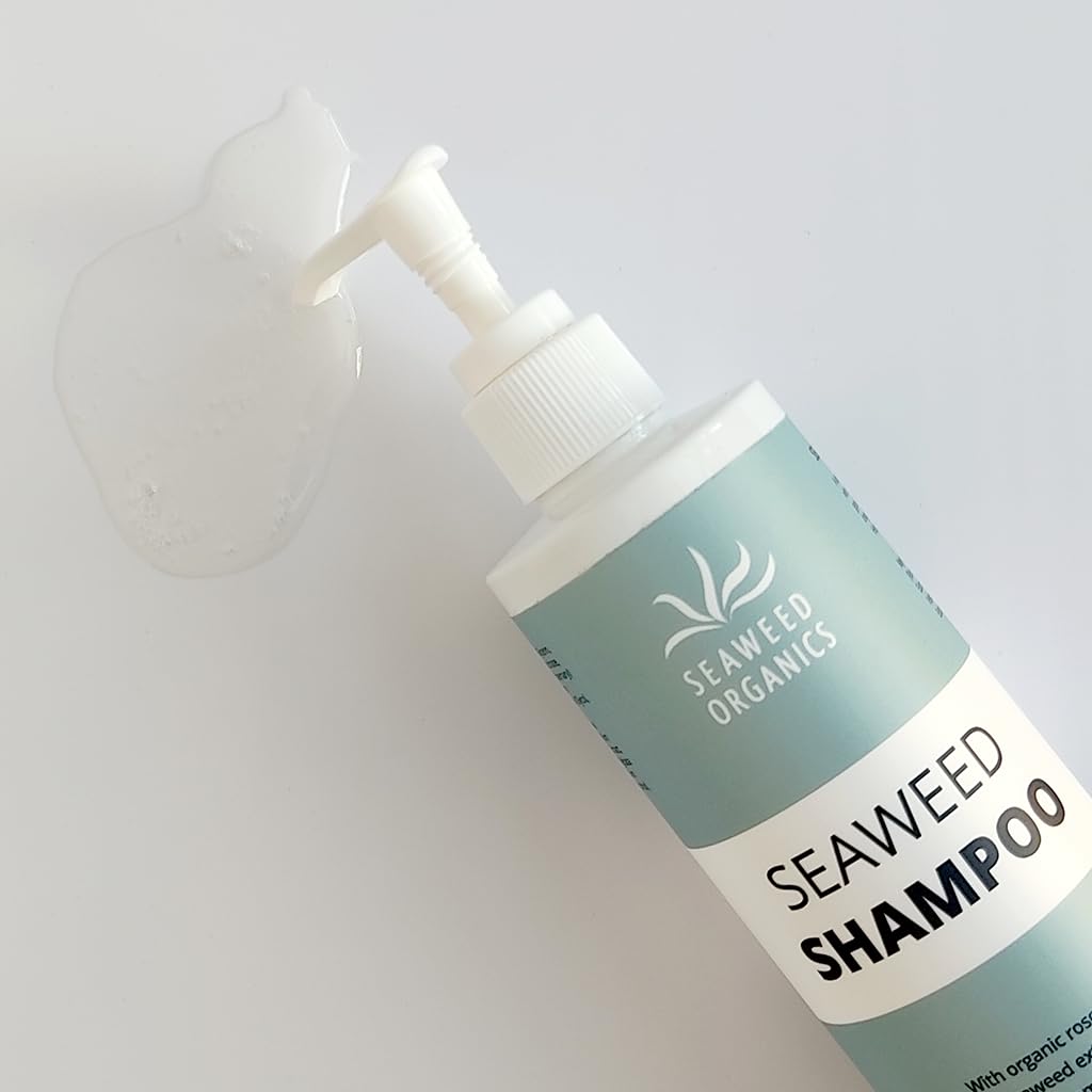 SEAWEED ORGANICS - Seaweed Shampoo, Organic Scottish seaweeds, Rosemary, Vitamin E, No SLS or Parabens, Suitable for Vegans, Submit Cosmetic Product Notification in the UK, 250ml, DIANA DRUMMOND