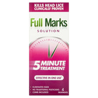 Full Marks Solution 4 Treatments, to Kill Head Lice and Nit Eggs Solution with Nit Comb Included , 200 ml , Pack of 1