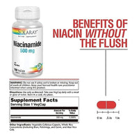 Niacinamide 500mg Solaray 100 VegCaps