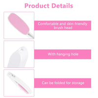 LOPHE Lotion Applicator for Back, Foldable Back Cream Applicator, Detachable Long Handled Cream Applicator, 2 in 1 Back Scrubber for Shower, Body Brush Bathing Accessories for Men Women (Pink)