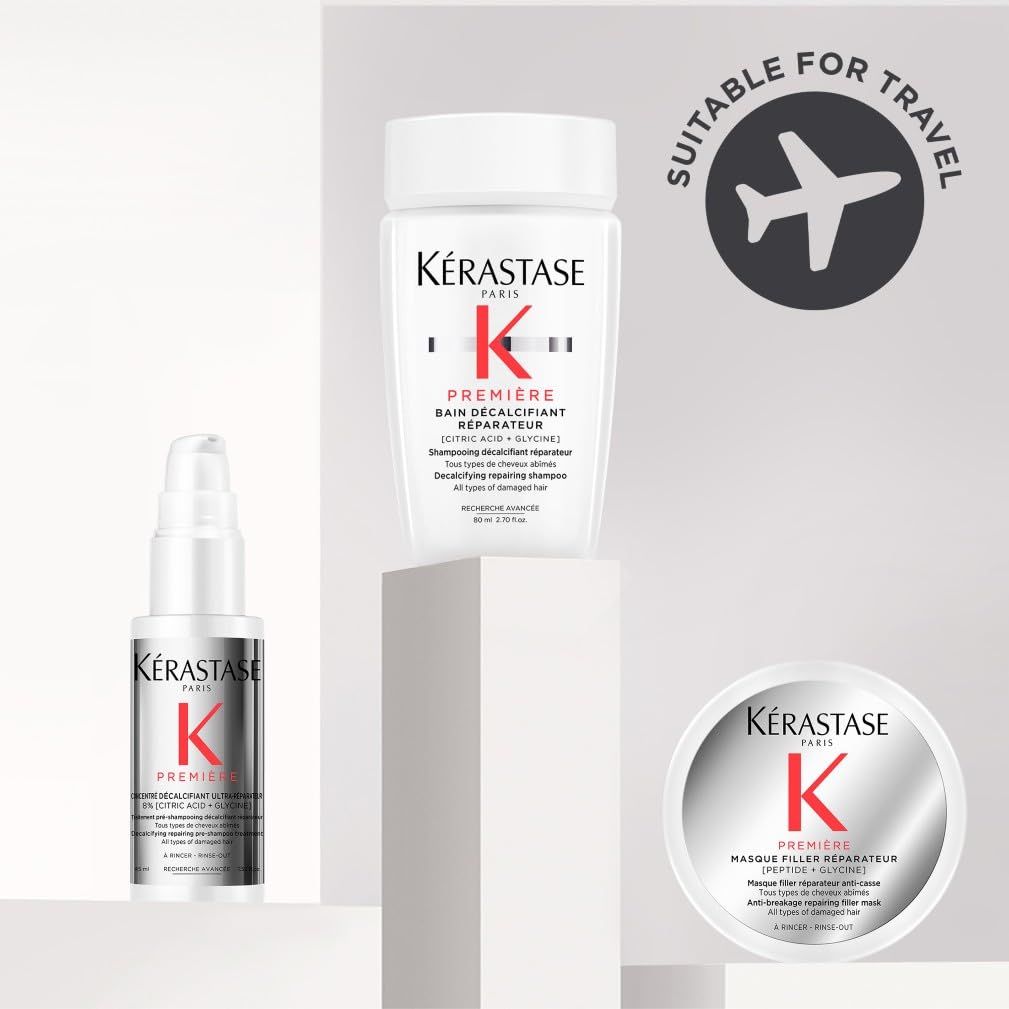 KÉRASTASE Kérastase Première Discovery Gift Set - Bonding Pre-Shampoo Treatment, Bonding Advanced Repairing Shampoo & Deep Nutrition Mask, Pure Citric Acid, Damaged Hair, Travel Size