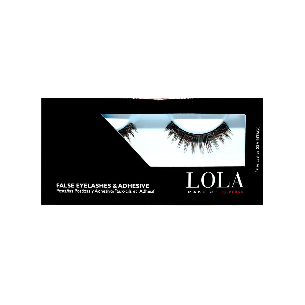 Lola Make Up by Perse False Eyelashes – Reusable Lightweight Strip Lashes with Adhesive, Easy to Apply & Comfortable All-Day Wear - [03 - Vintage]