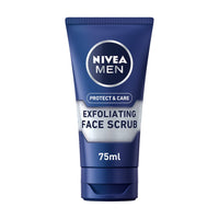NIVEA MEN Protect & Care Exfoliating Face Scrub (75ml), Invigorating Men's Face Cleanser with Aloe Vera, Face Wash