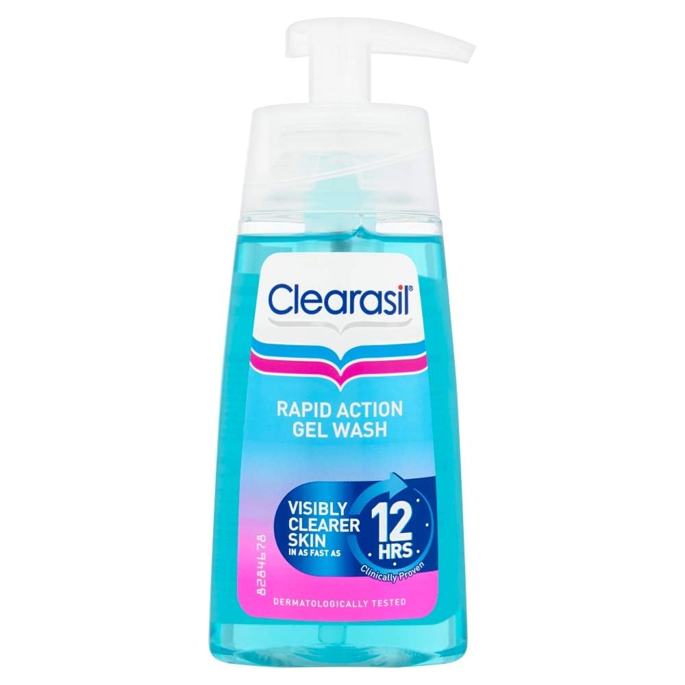 Clearasil Acne Face Wash, 150ml, Salicylic Acid Gel, Day and Night, Acne, Spot Wash, Pore Cleanser, Rapid Action, Clearer Skin In 12 Hours, Spot Treatments, Skin Care