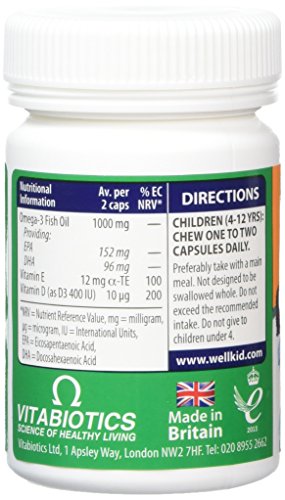 Vitabiotics Wellkid Omega-3 Chewable - 60 Capsules