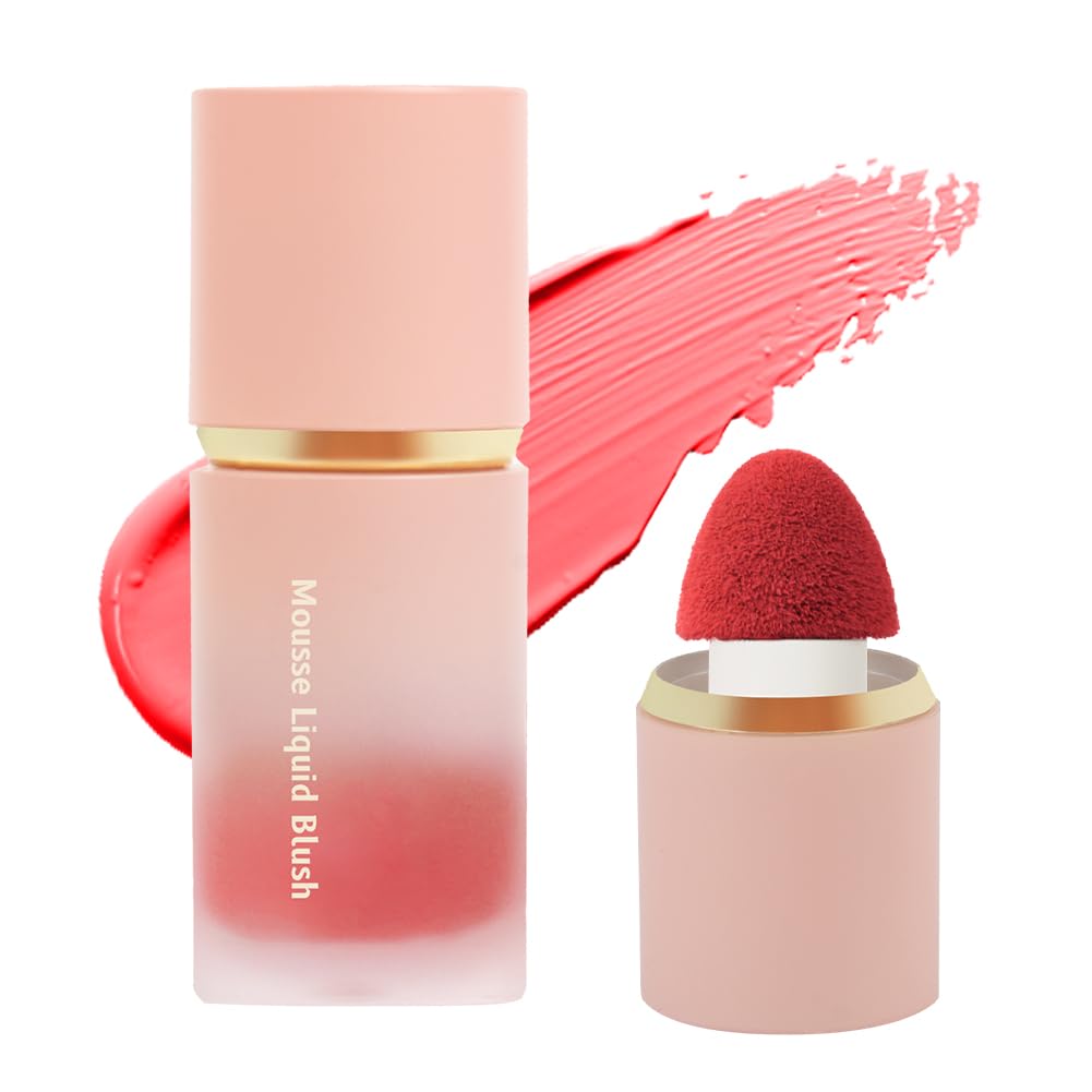LOPHE Soft Cream Cheek Tint, Long Lasting High-Pigment Liquid Blush Blendable Moisturizing Cream Blush for Cheeks Lips (#06)