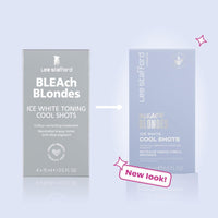 Lee Stafford Blue Pigment Toning Hair Treatments | Bleach Blondes Ice White Hot Shots - Power Dose Treatments, Corrects Brassy & Orange Tones, Great for Highlighted, Cool Hair, 4 x 15ml Doses