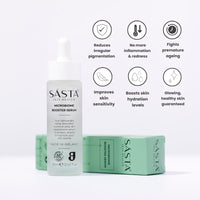 Sásta Skin Health Sásta Microbiome Booster Serum – Prebiotic & Postbiotic Face Serum for Skin Barrier Repair, Hydration, & Anti-Redness, Suitable for All Skin Types 30ml