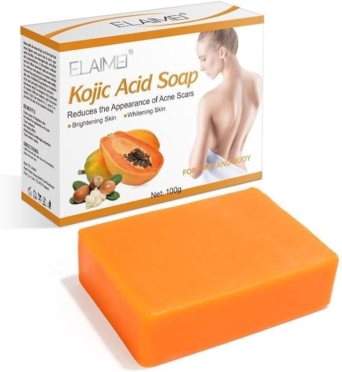 Peak Health Whitening Kojic Acid Soap Facial Bleaching Dark Spot Acne Scars Skin Brighter Lightening Detox Pigmentation Removal Reduce (Pack of 1)