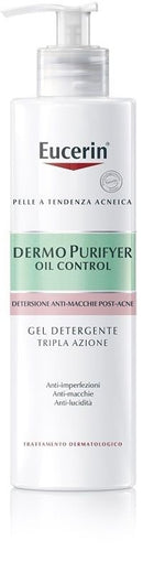 Eucerin DermoPurifyer Triple Action Cleansing Gel, Oil Control & Post-Acne Spot Remover, Perfect for Oily Skin, 400ml