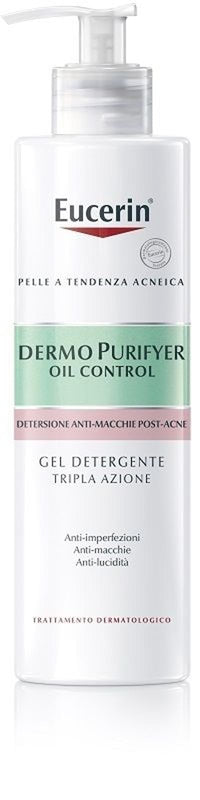 Eucerin DermoPurifyer Triple Action Cleansing Gel, Oil Control & Post-Acne Spot Remover, Perfect for Oily Skin, 400ml