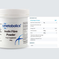 Metabolics Inulin Fibre Powder- 150g Pot- from Chicory Root with No Added Ingredients Made in The UK
