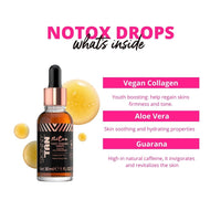 Skinny Tan Notox Moisturising Face Tanning Drops - Gradual Fake Tan Face Serum with Vegan Collagen, Cruelty-Free, Paraben Free & Vegan Skincare - Dark Self Tan, 30ml