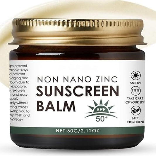 SONGQEE Non Nano Zinc Oxide Sunscreen Balm - Natural Tallow Sun Cream for Face & Body - SPF50 Suncream - UVA/UVB Protection - Lightweight Sun Balm - Sun Cream Protection - Sunblock for Outdoor & Beach