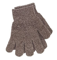 Bodylife Beauty Exfoliating Bamboo Wash Gloves, Bath/Shower Exfoliating Hand Mitt, Dead Skin Remover, Natural, Grey Carbonized Gloves