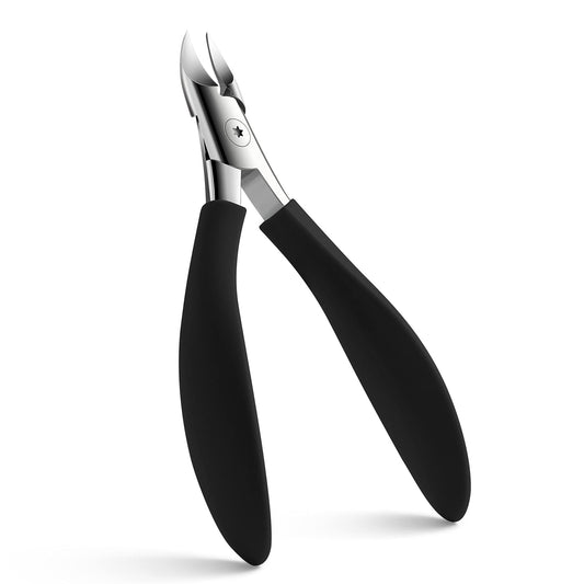 FVION Nail Clippers for Thick Nails or Ingrown Toenails, Thick Nail Clippers for Elderly, Precision Long Handled Toenail Clippers for Women & Men - Black