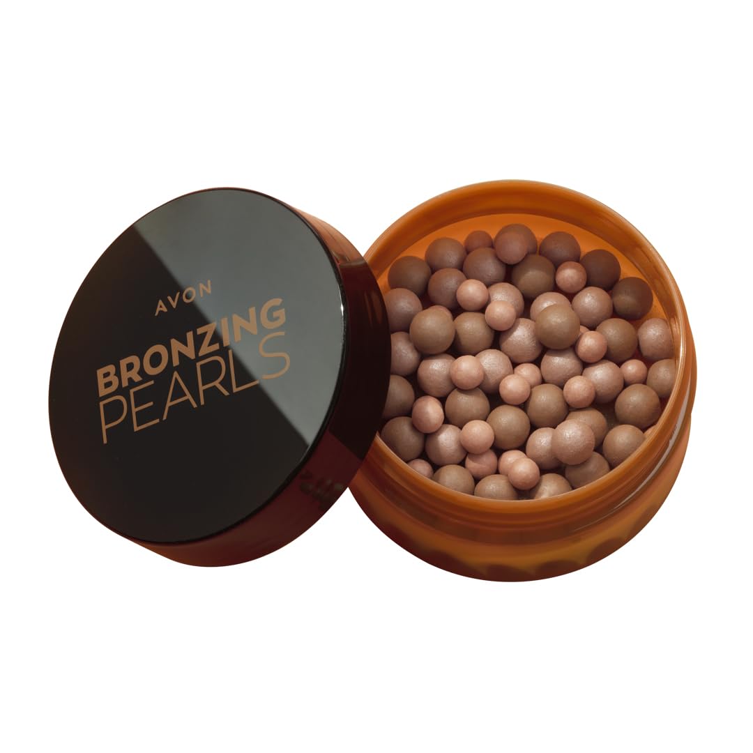 Avon Bronzing Pearls Deep Bronze, Multi-Sized, Multi-Shade Pearls with Mineral Pigments for a Multi-Dimensional Glow, Available in Shades to Suit all Skin Tones, 28g.
