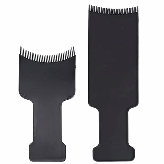 FYHJNC 2PCS Hair Dye Highlighting Boards with Fine Teeth & Flat Top Comb – Salon-Grade Sectioning Tools for Balayage, Bleach, Colouring at Home (Black)