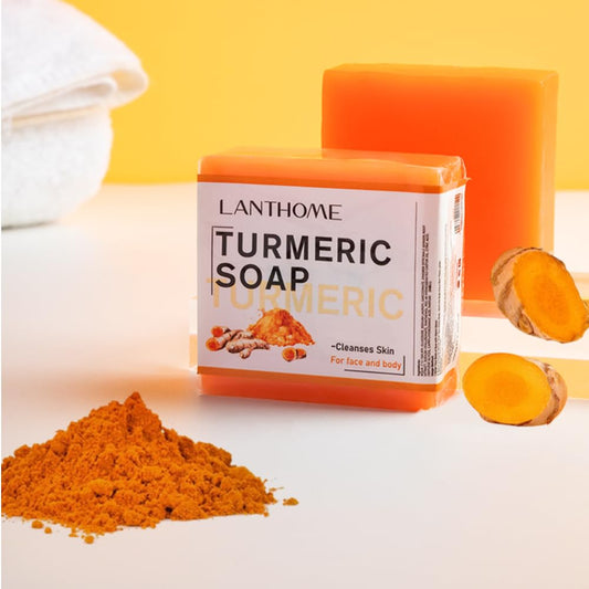 JEMPET Turmeric Soap Natural Ginger Bar Soap: 2PCS Plants Essential Oil Bar Soap for Face & Body - Reduces Acne & Dark Spot & Cleanses Skin