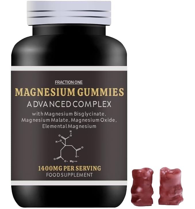 Fraction One Magnesium Gummies - 120 Gummies - 60 Servings - 2600MG PER Serving - Magnesium Citrate 1400mg - Magnesium Glycinate 250mg - Magnesium Malate 200mg - Magnesium Oxide 150mg - Elemental Mg 605.5 mg
